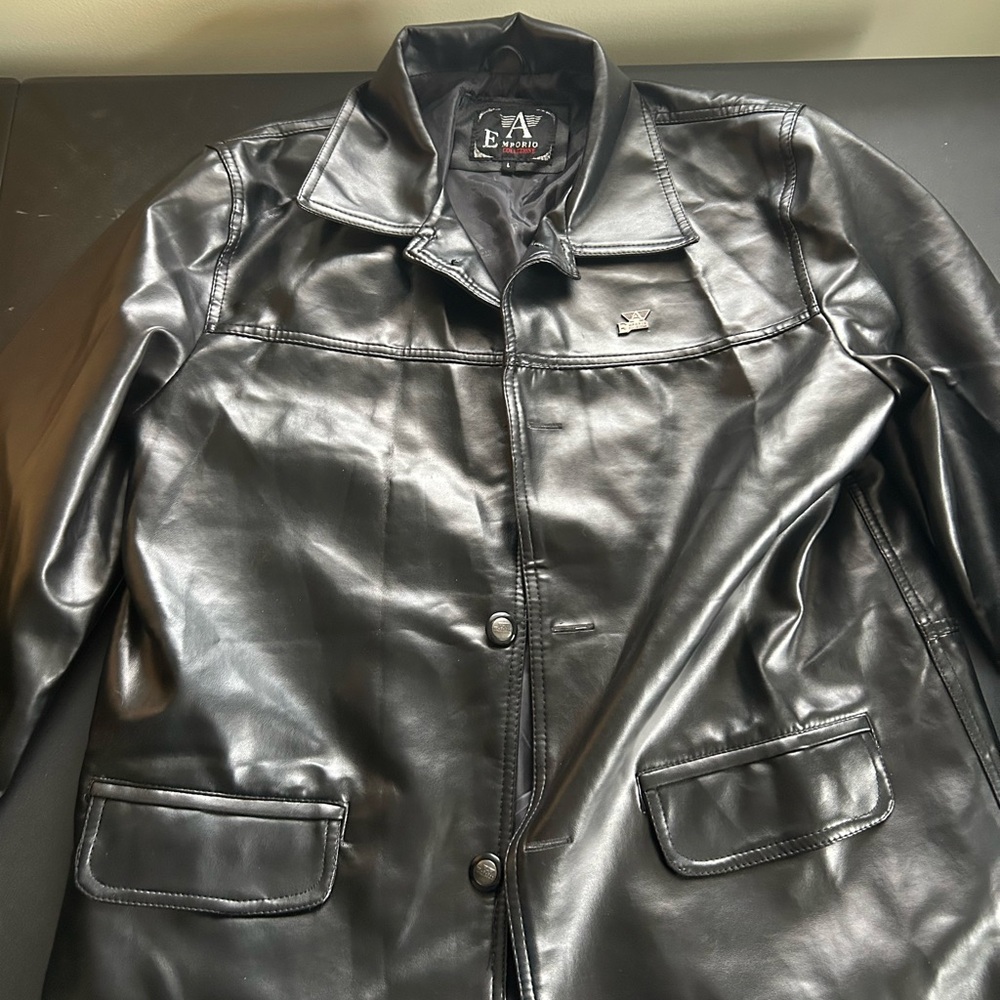 Vintage Emporio Armani Black Leather Jacket